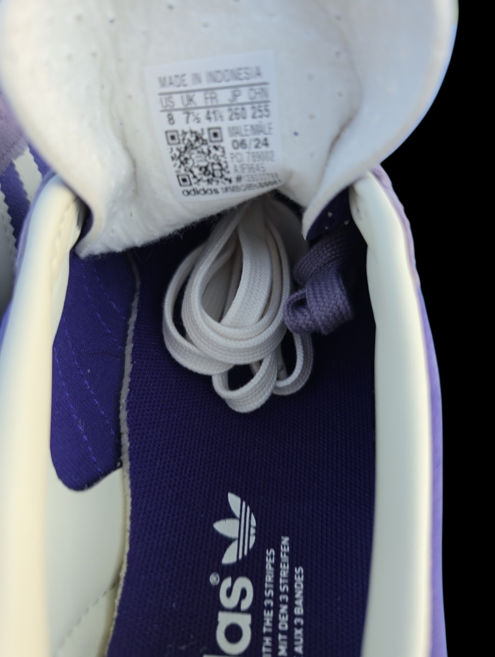 Mens Purple Adidas Gazelle Size 8. Women's 9. New Without Box Never Worn - Picture 5 of 5